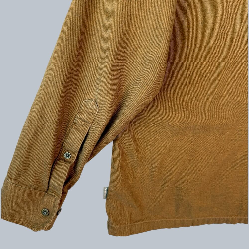 Kuhl Mens M Slim Fit Flannel Long Sleeve Button Up Utility Shirt Brown Pockets - Picture 4 of 8
